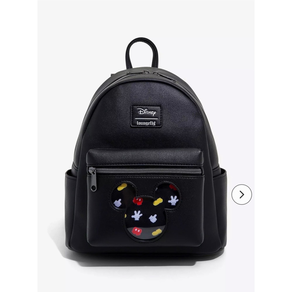 Loungefly Disney Mickey Mouse Pin Collector Mini Backpack Black NWT